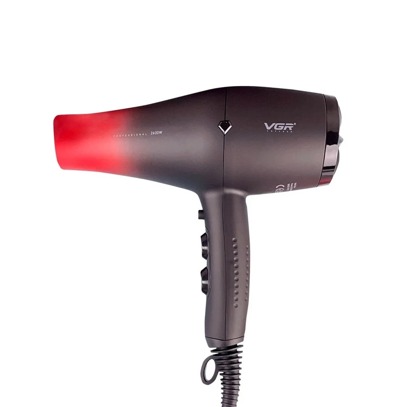 سشوار حرفه‌ای وی جی آر مدل VGR V-462 با موتور AC، توان 2600 وات و فناوری تولید یون