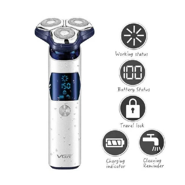 تصویر شیور صورت وی جی آر مدل VGR V-328 با سیستم اصلاح سه‌بعدی و نمایشگر LED
