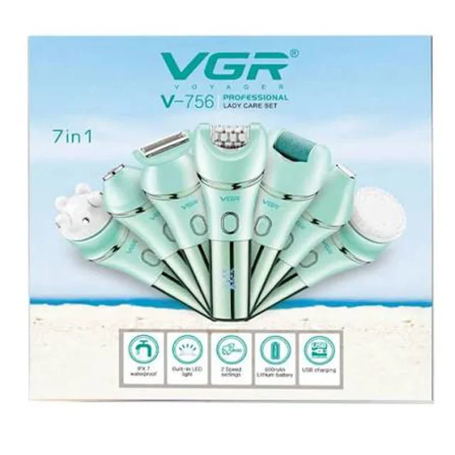 VGR V-756 7-in-1 Professional Lady Epilator with Rechargeable Battery