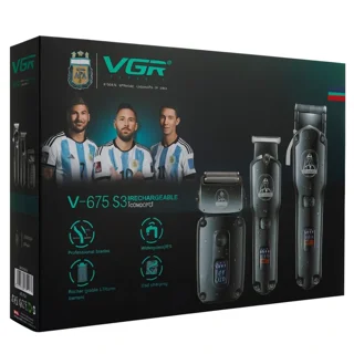 VGR V-675 S3 Professional Hair Clipper, Trimmer & Foil Shaver Set