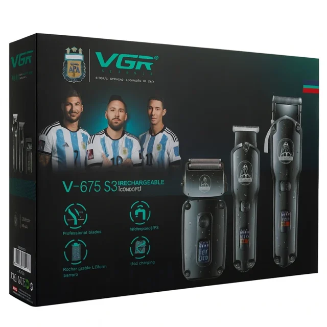 VGR V-675 S3 Professional Hair Clipper, Trimmer & Foil Shaver Set