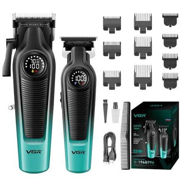 اقلام همراه ست ماشین اصلاح و خط زن حرفه‌ای وی جی آر مدل VGR V-196 و V-996 دوکاره