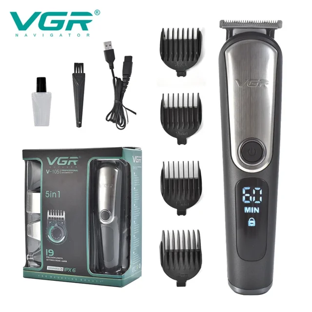 کیت اصلاح حرفه‌ای وی جی آر مدل VGR V-105 پنج‌کاره ضدآب مناسب سر، صورت و بدن