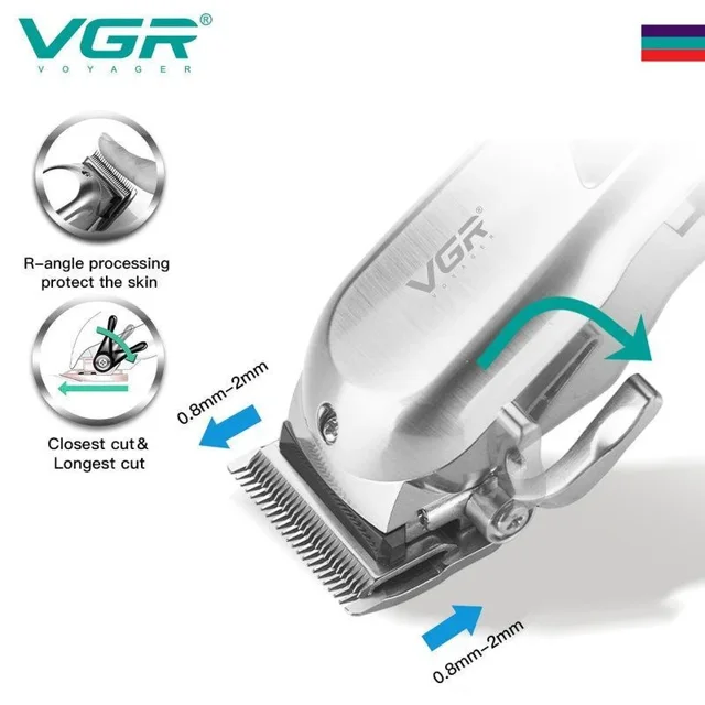 ماشین اصلاح سر و صورت VGR مدل V-278 حرفه‌ای شارژی با نمایشگر دیجیتال