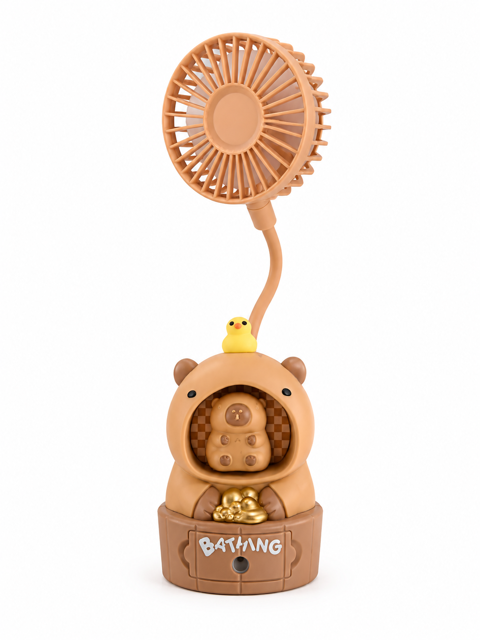 پنکه رومیزی و چراغ خواب شارژی کاپی بارا (capybara) دارای تراش مخزن دار
