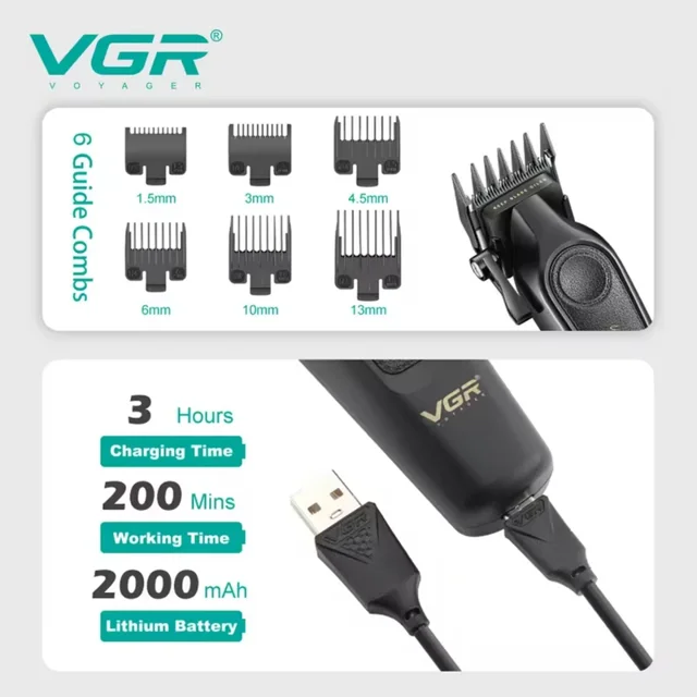 ماشین اصلاح موی سر و صورت وی جی آر (VGR) مدل V-197